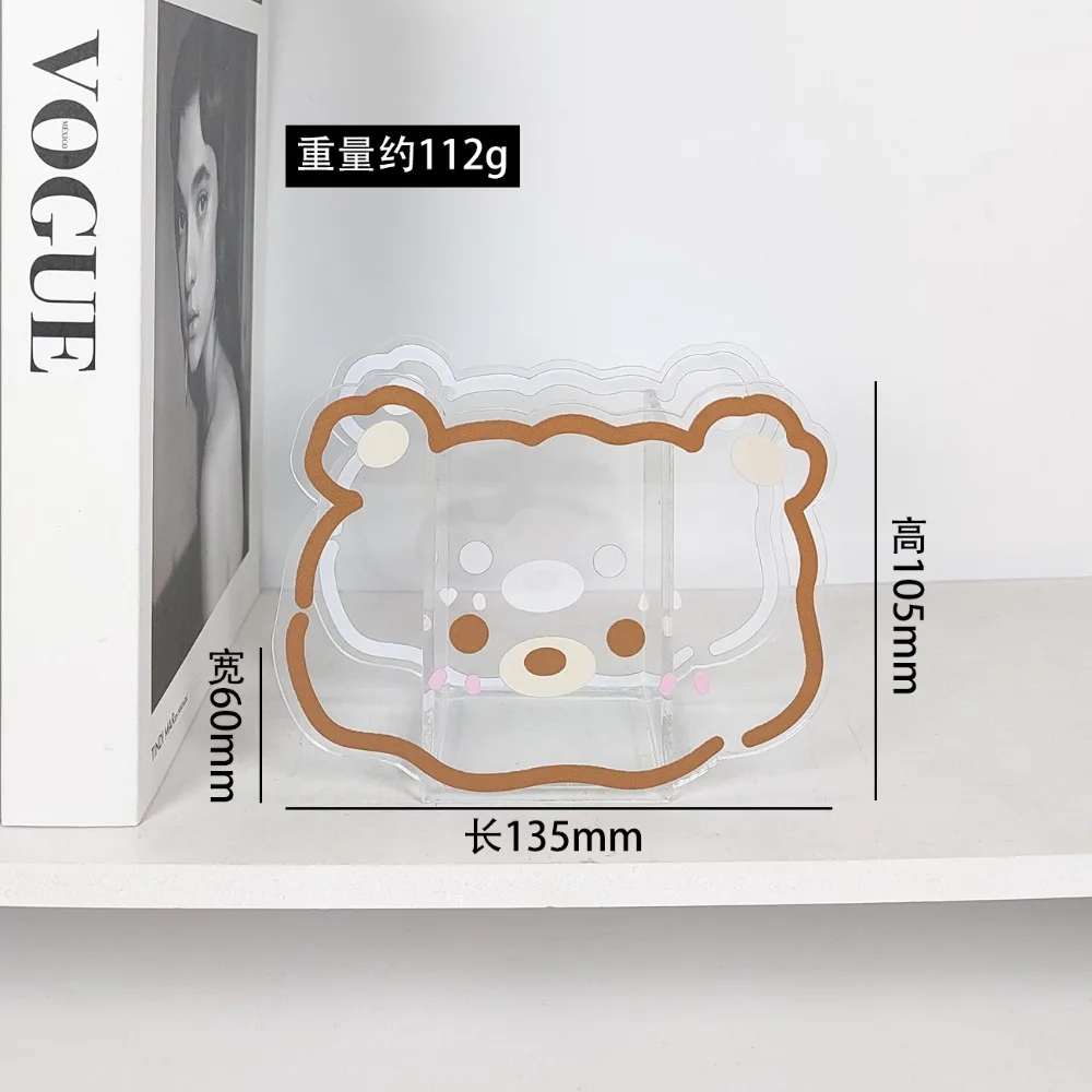 Cute Animals Kawaii Pencil Holder Cartoon Thickened Desktop Pen Organizer Acrylic Transparent Desktop Storage Holder Students
