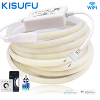 220V COB LED Neon Strip Light Smart Wall Touch Wifi 23key Remote Control Kit IP67 Flexible Adhesive Tape 240LEDs Linear Lighting