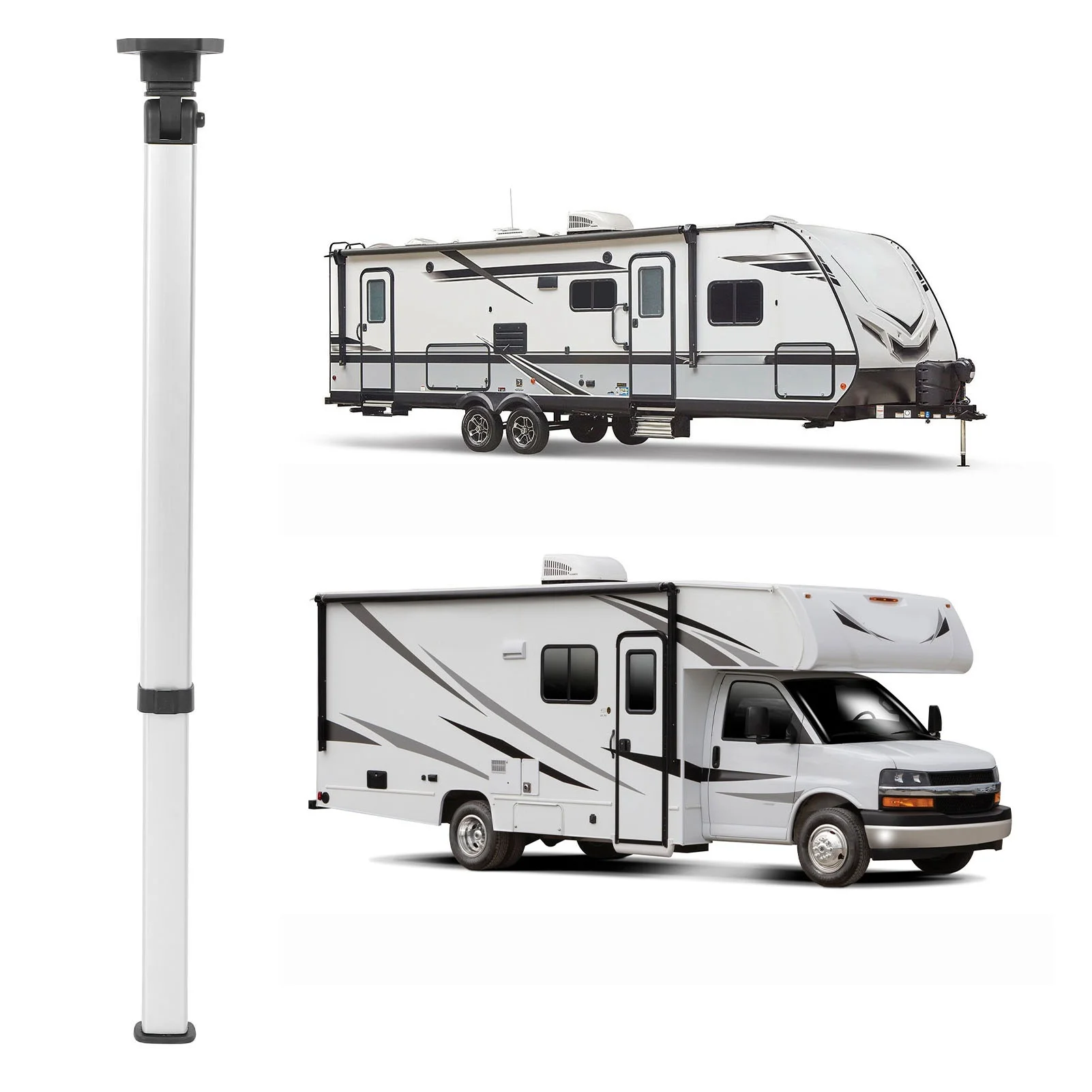 

RV Foldable Table Leg Telescopic Bar Desk Leg Oxidation Resisting 20.3-30.3in Adjustable Height for Travel Trailer