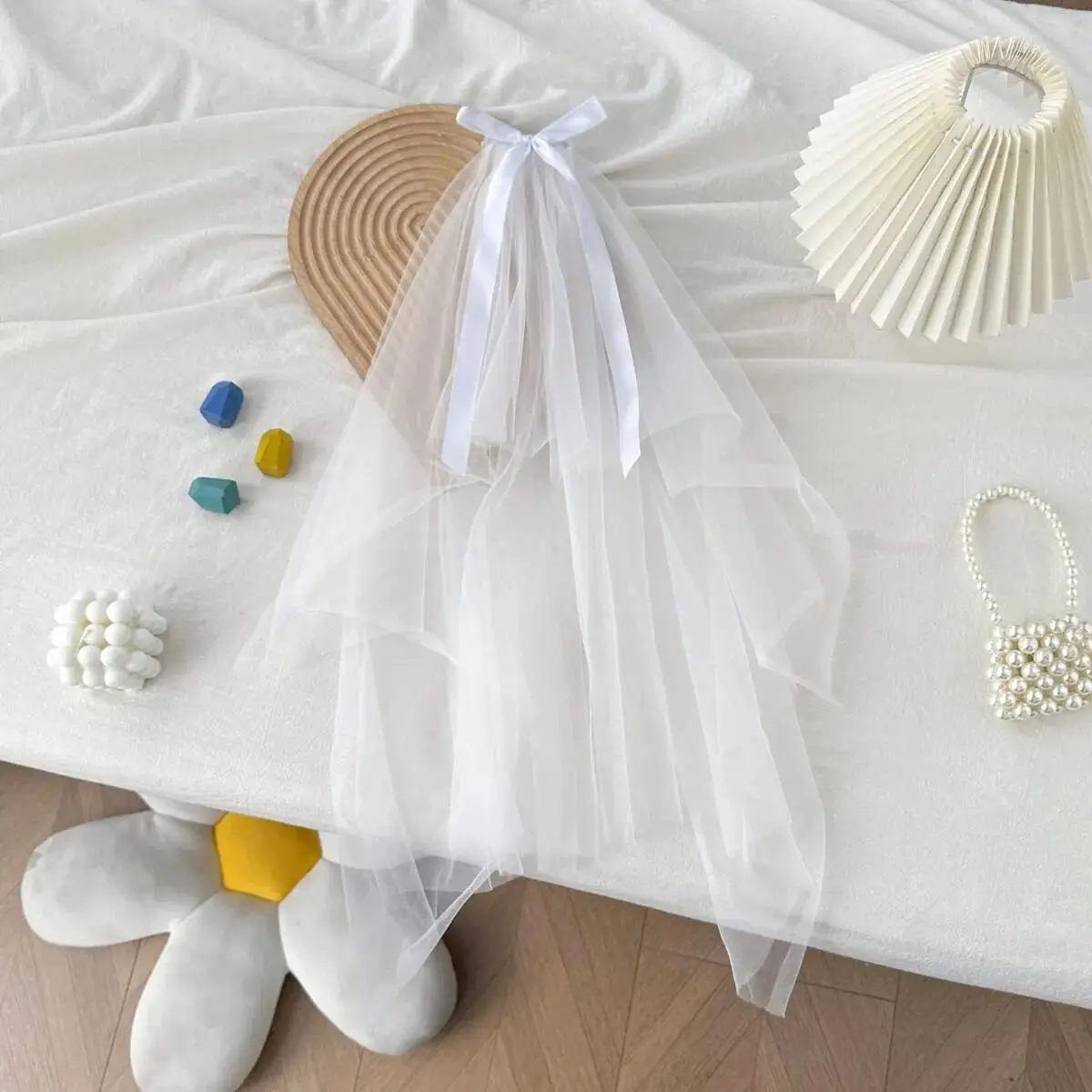 Baby Girl's Birthday Princess Dress Summer New Style Satin High End Children's White Dance Dress