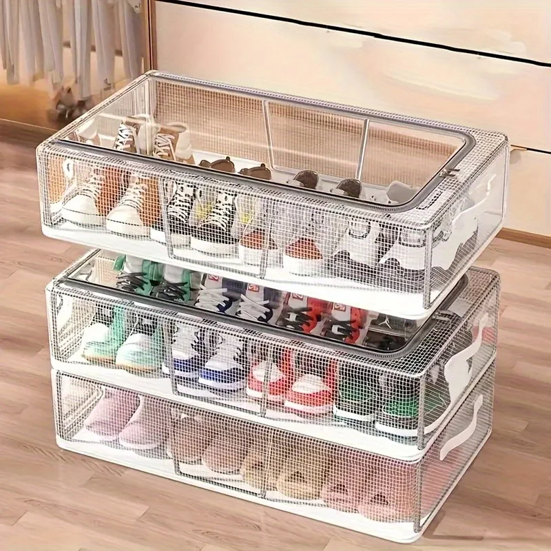 Foldable Under Bed Shoe Storage Organizer Space Saving Shoe Organizer for Heels Flats Sneakers Bedroom Closet Home Storage Box