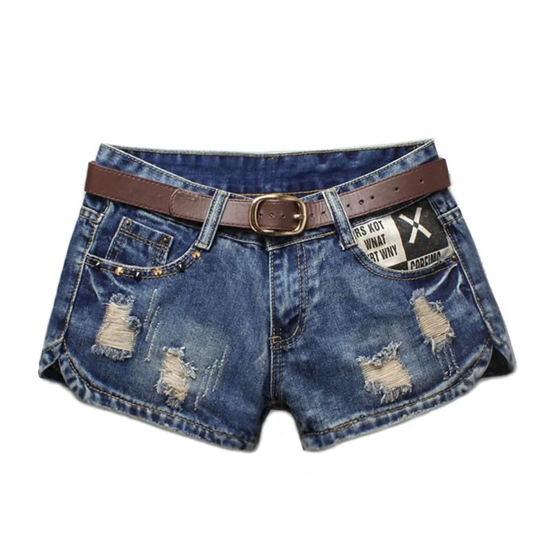 Denim Ripped Booty Shorts Sexy Mini Jeans Shorts Zippers Slim Summer Korean Version Female Split Hole Balck Hot Pants