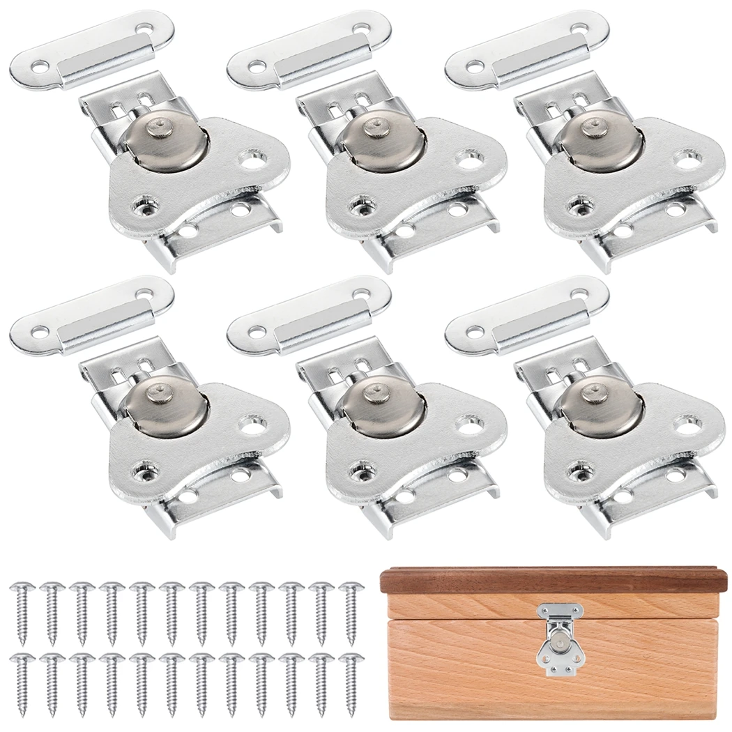 6 Packs Stainless Steel Twist Latches Butterfly Twist Latches With Retainers Butterfly Draw Latch Buckle Lock For Cases Box Door