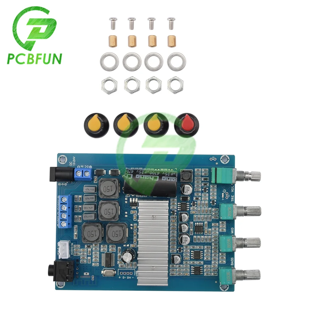 TPA3116D2 Bluetooth 2.0 Dual Channel Power Amplifier Board with Tuning DC 12-24V Aduio Stereo Amplifier Module