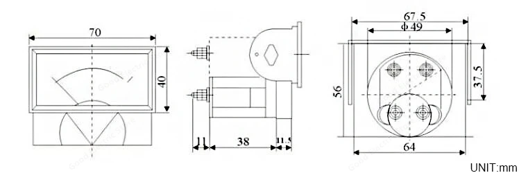 85C17 DC 1A 2A 3A 5A 10A 15A 20A 30A 50A 75A 100A Analoges Strom-Panel-Messgerät Amperemeter für Stromkreisprüfung Ampere-Tester-Messgerät – Detail 1
