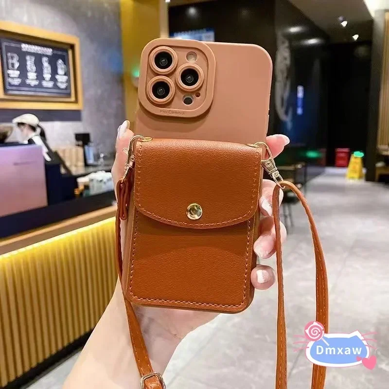 For infinix Hot 40 Pro 40i Note 30 Pro 30i Hot 30 Play 30i Smart 7 X6515 Cute Back Cover Flap Card Wallet +Lanyard Soft Case