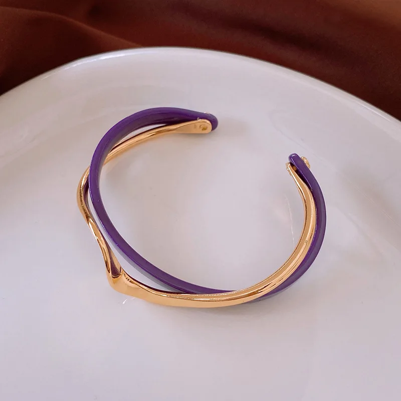 Witte acryl armbanden Board Bend Metal Bangles Dameshandarmbanden Geometrische C-vormige openingsarmbanden Sieraden Geschenken
