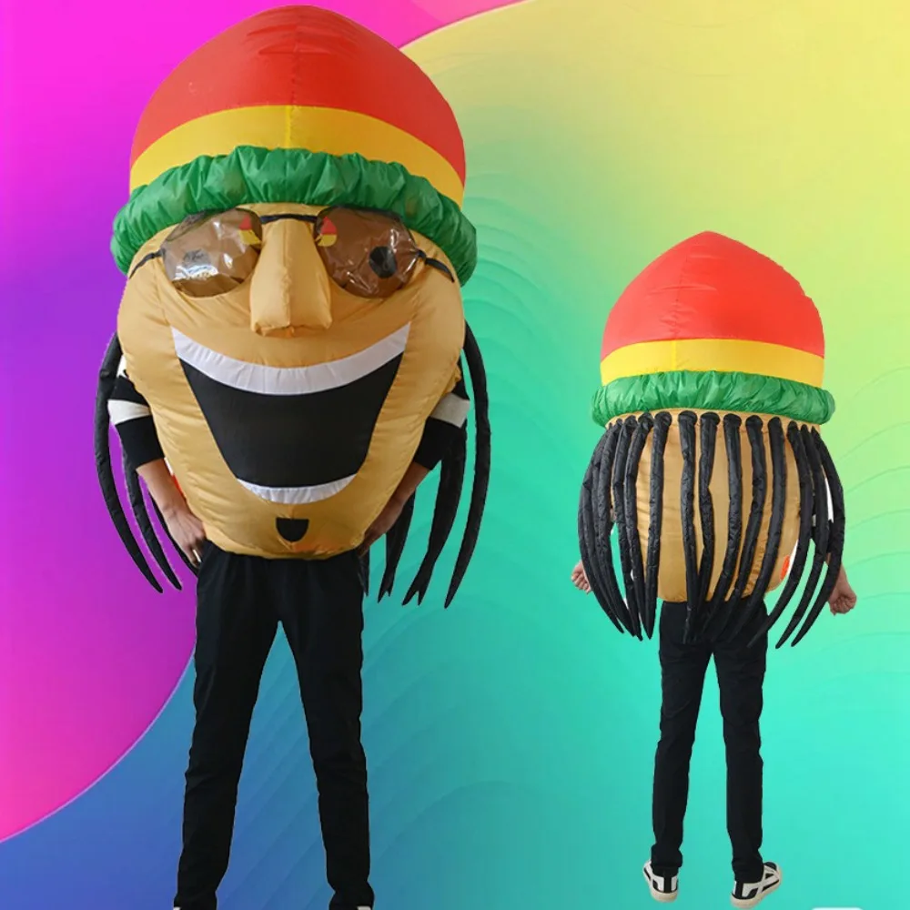 

Надувные костюмы для Хэллоуина и карнавала: очки, одежда в стиле Ямайки, реквизит для сценических выступлений, косплей, костюмы для вечеринок и кукол