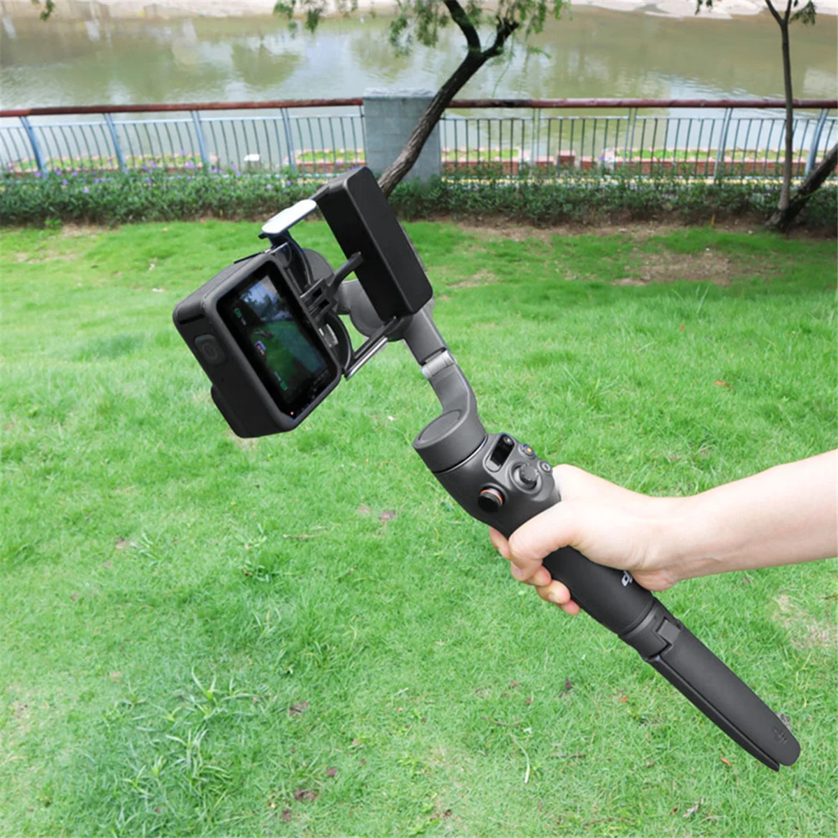 ABJG-Adaptador de cardán de mano, adaptador de montaje de interruptor para cámara móvil 6/5 para 4/3 a acción