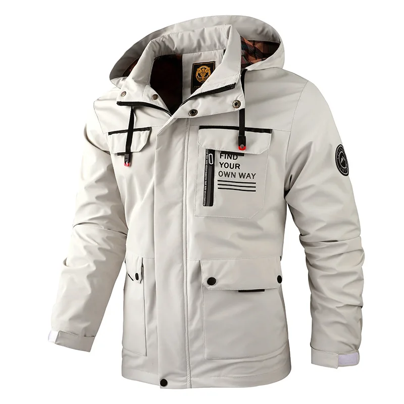 Men's Casual Jacket Parka Autumn/Winter Hooded Jacket Men's Coat Solid Color Outdoor Chic