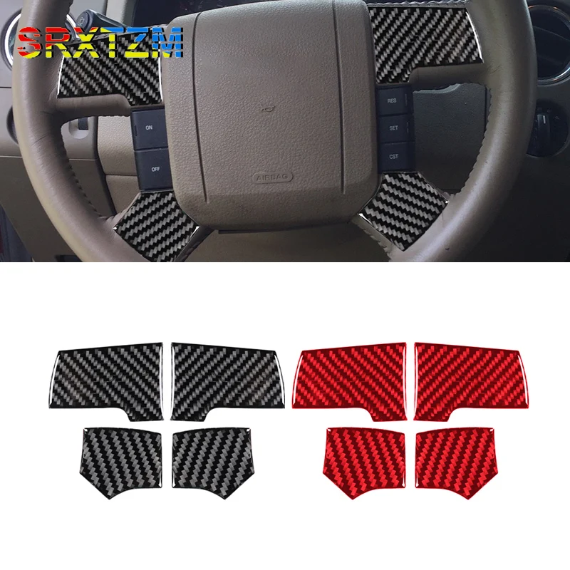 

Внутренняя Панель рулевого колеса из углеродного волокна, Обложка, наклейки для Ford F150 FX4 2004 2005 2006 2007 2008