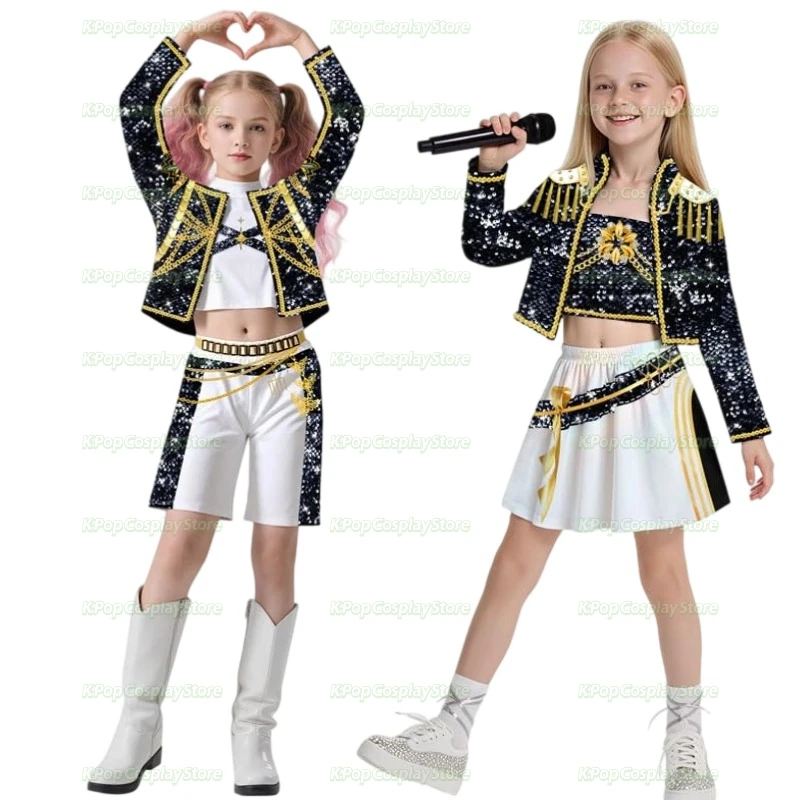 

2025 Kpop Demon Hunter Cosplay Costume Rumi Zoey Mira Cosplay Girls Style Kids Stage Performance Clothes Halloween