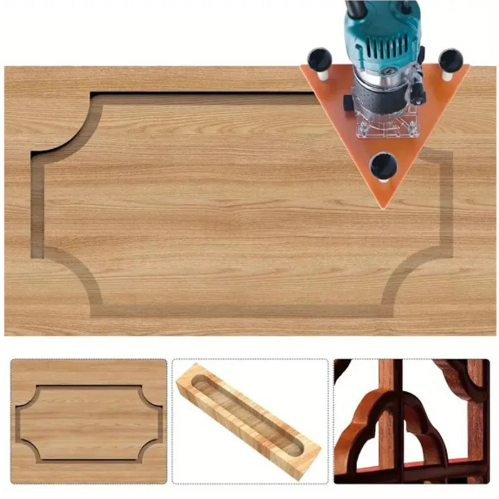 

ABS Engineering Plastic Router Base 65mm Triangular Base Triangular Plate Curve Cutting Flip Plate Slotting Bracket Slotting