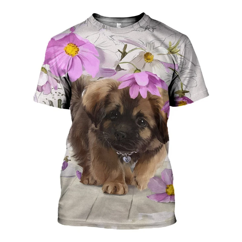 Fashion 3D Dog Pet Print Men's T Shirt Casual O-neck Loose Short Sleeve Tops Fashion Trend Summer Oversized T-shirt Men Clothing image 6