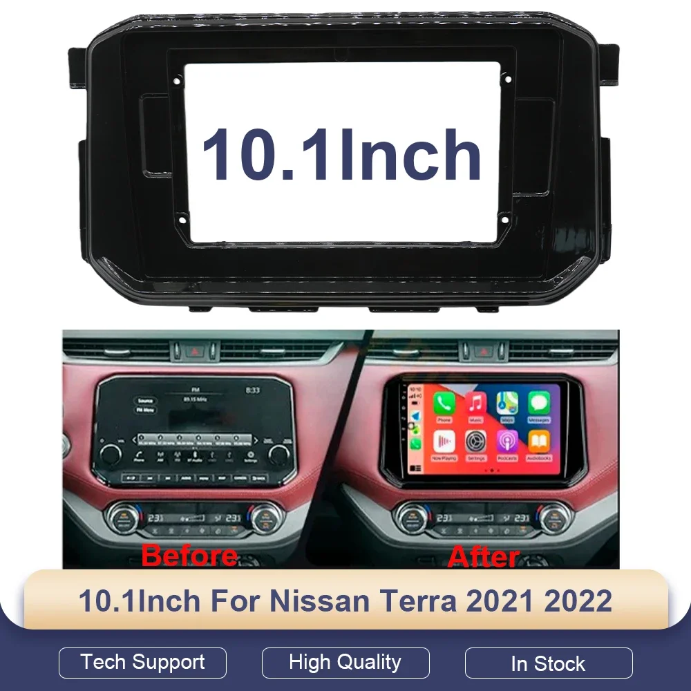 

2 Din 10 Inch Car Radio Fascia Panel Frame Dashboard ABS+PC Plastic Installation Trim Kit for Nissan Terra 2021 2022