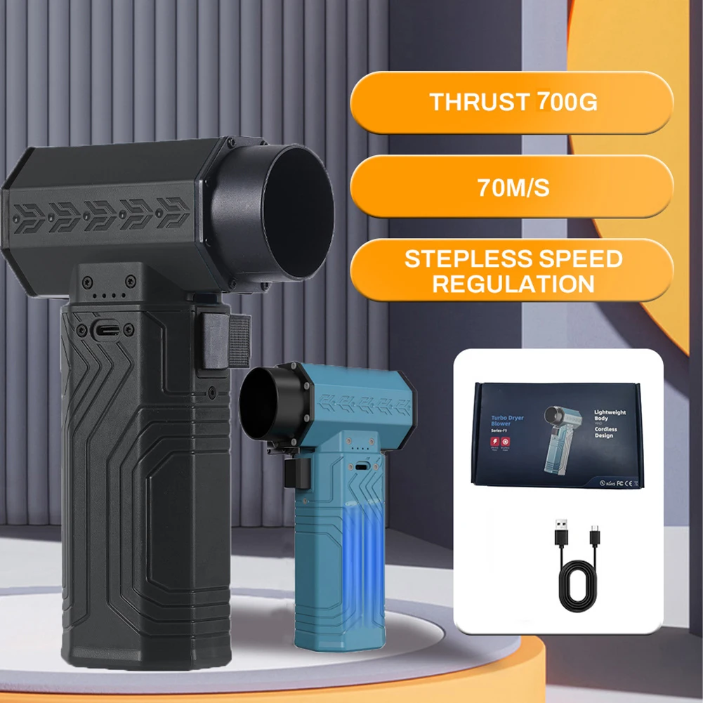 Handheld turbo fan with dust removal function high speed brushless motor compact design for electronics and home cleaning