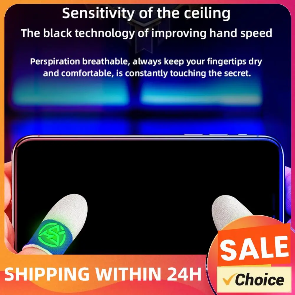 

Mobile Finger Sleeve Breathable Nightlight Fingertip Cover Sweatproof Sensitive Touch Screen Finger Sleeve for PUBG Phone Gaming