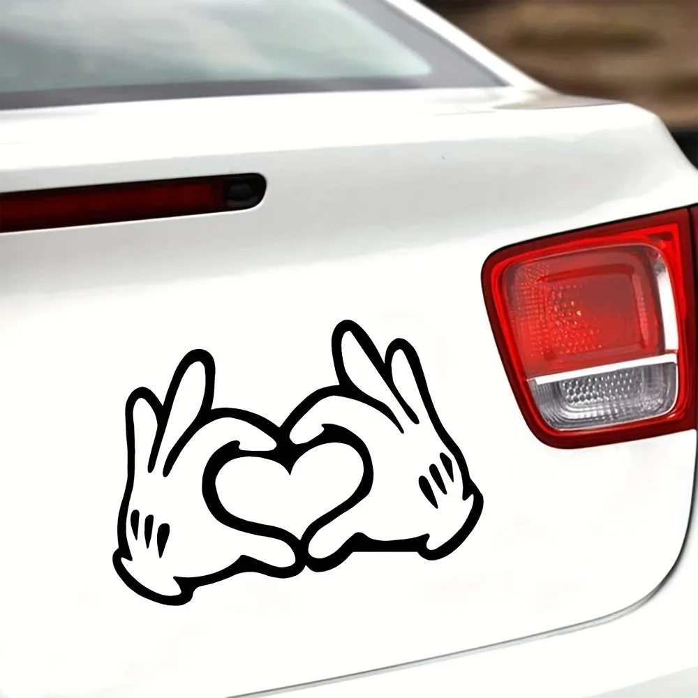 1pc legal dos desenhos animados mãos coração decalque-design romântico exclusivo para pertences-acessório de vinil durável à prova dwaterproof água