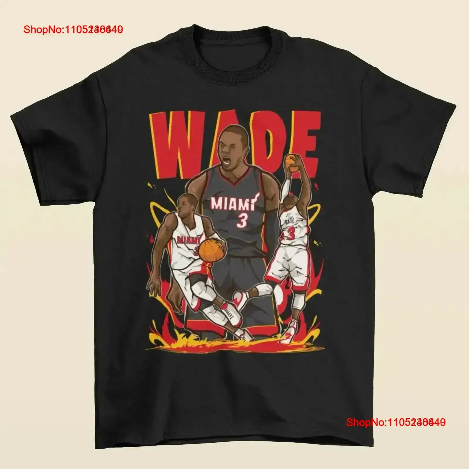 Dwyane Wade Estilo de Dibujos Animados Miami Camiseta de Baloncesto vintage Lavado Transpirable Elegante Cómodo Moda Casual vintage Lavado