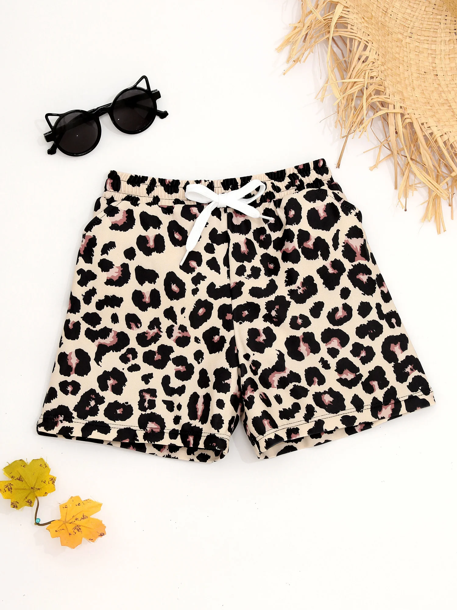 2024 Summer Boys Swimming Trunks Leopard Cow Printed Pockets Swim Shorts Swimsuit Beach wear Bathing Suit Swimwear for Children