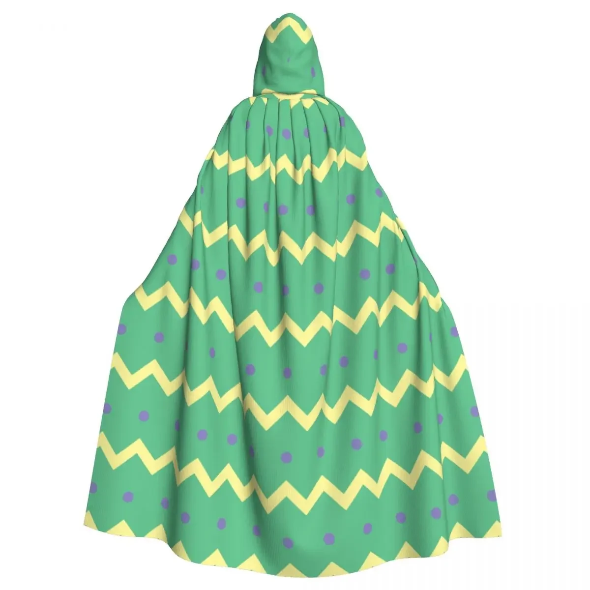 Adult Zigzag Chevron  Pattern Pastel  Cape Hooded Medieval Costume Witch Wicca Vampire Halloween  Dress Coat