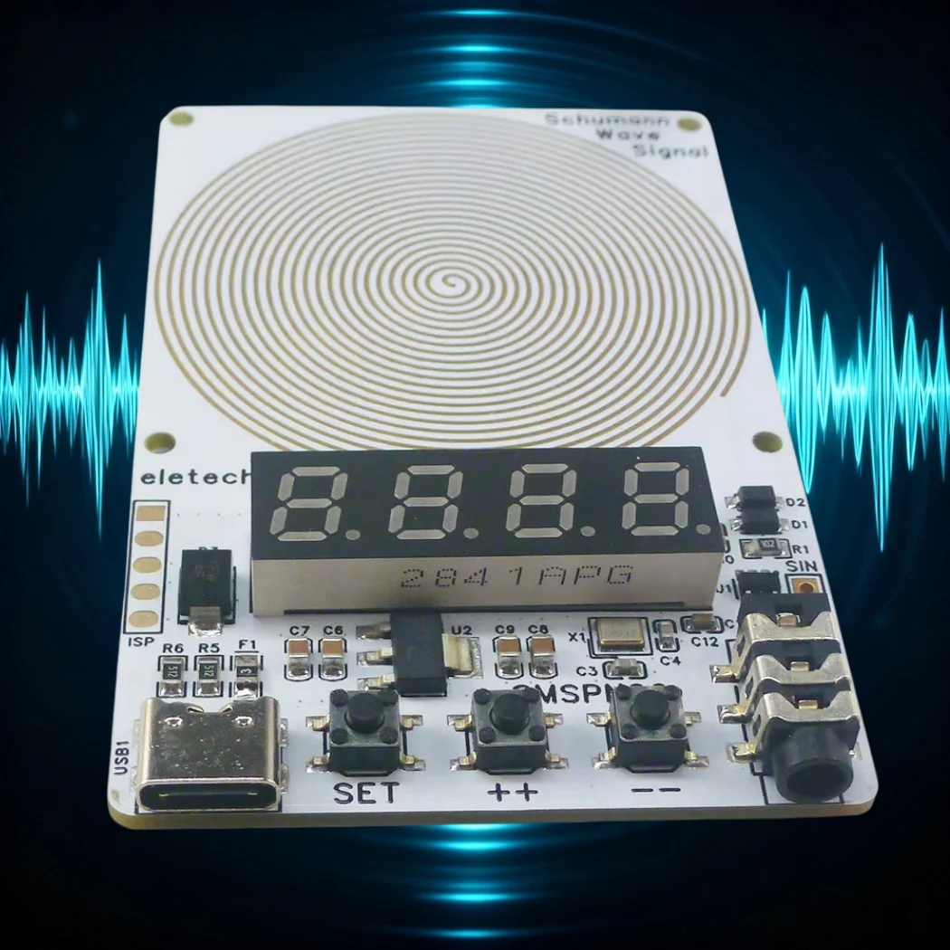 مولد إشارة موجة جيبية صغير 7.83 هرتز شومان 0.01 هرتز ~ 9999 هرتز لمزامنة موجات دماغك لنبض الأرض