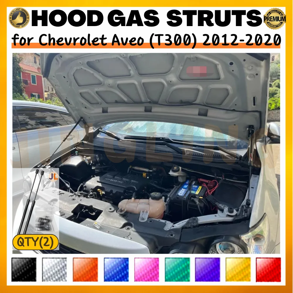 

Qty(2) Hood Struts for Chevrolet Aveo Sonic (T300) 2nd 2012-2020 Front Bonnet Modify Lift Supports Dampers Gas Springs Shocks