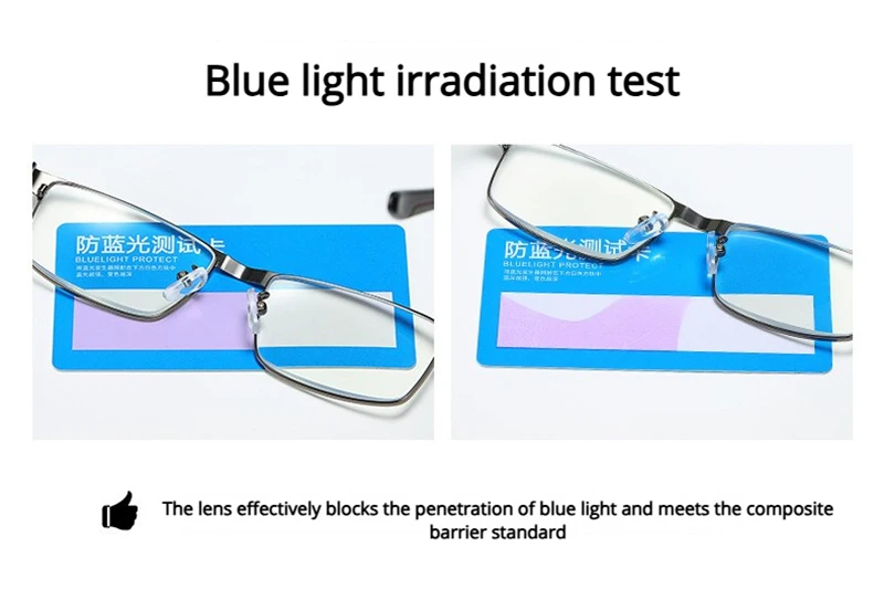 Luxus Metall Rechteck Lesebrille Männer Vintage Anti-blau Licht Presbyopie Brille Männlichen Mode-Business Lesebrille – Detail 5