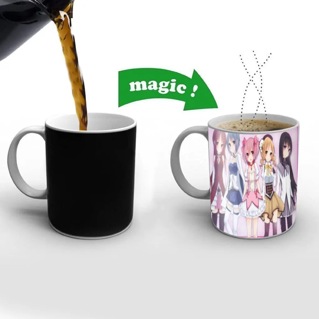 Puella Magi Madoka Magica Cartoon Manga Friends Birthday Gifts Color Changing Magic Ceramic Creative Coffee Mugs Tea Cups