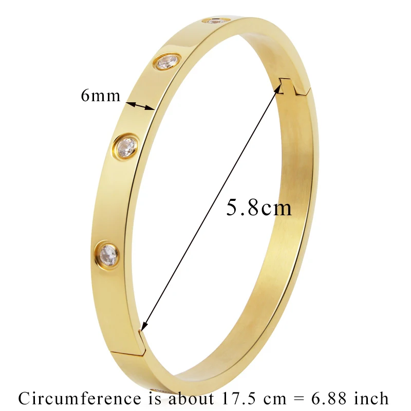 Beautiful Lovers Bracelets Woman Bracelets Stainless Steel Bangles and Bangles Cubic Zirconia Golden Woman Jewelry Gifts image 6