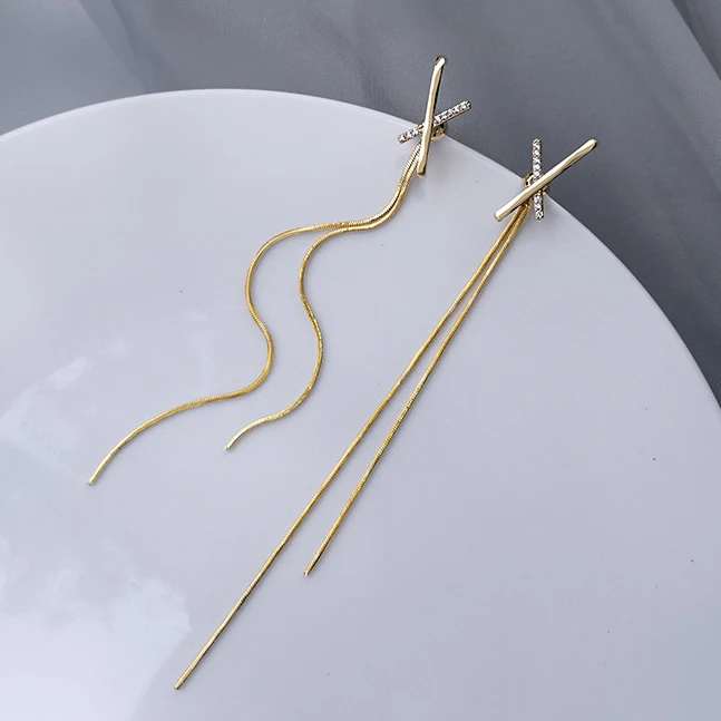 

Real 925 Sterling Silver Zircon Letter X Tassel Stud Earrings for Women Minimalist Trendy Fine Jewelry Detachable Accessories