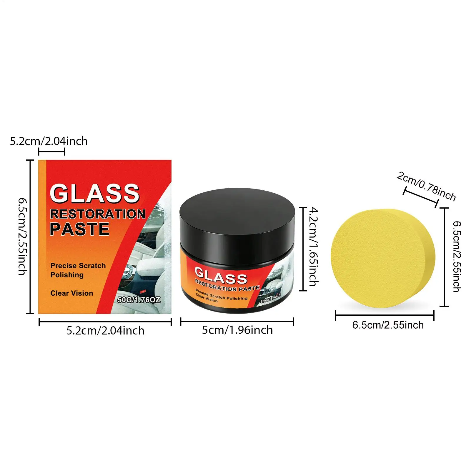 50g Auto Glass Scratch Repair Kit Cleaning Detailing Safe Cleaner Car Windshield Glass Scratch Remover for Sedan Truck SUV RV view 6