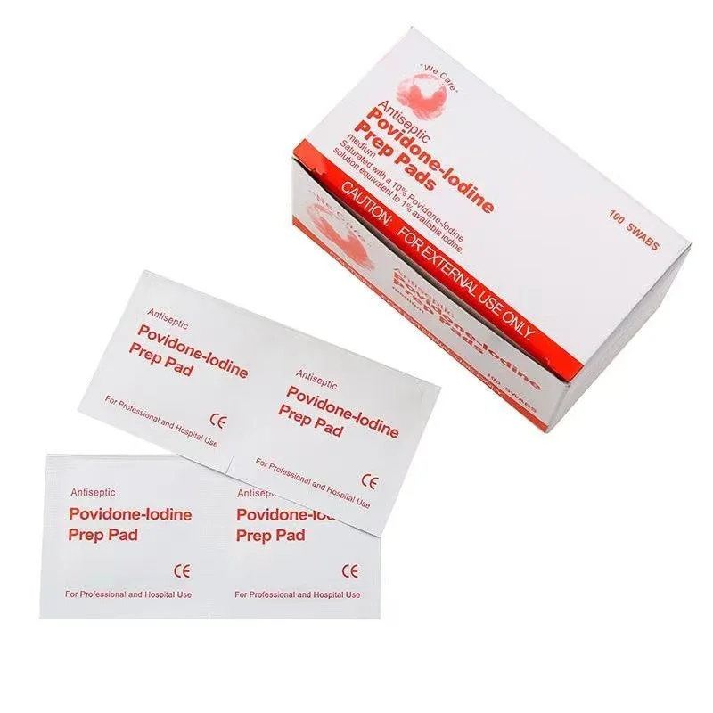 Sterilisieren und reinigen Sie Schnittwunden und Schürfwunden mit 100 Stück Jod-Desinfektions-Wattepads für Zuhause oder auf Reisen