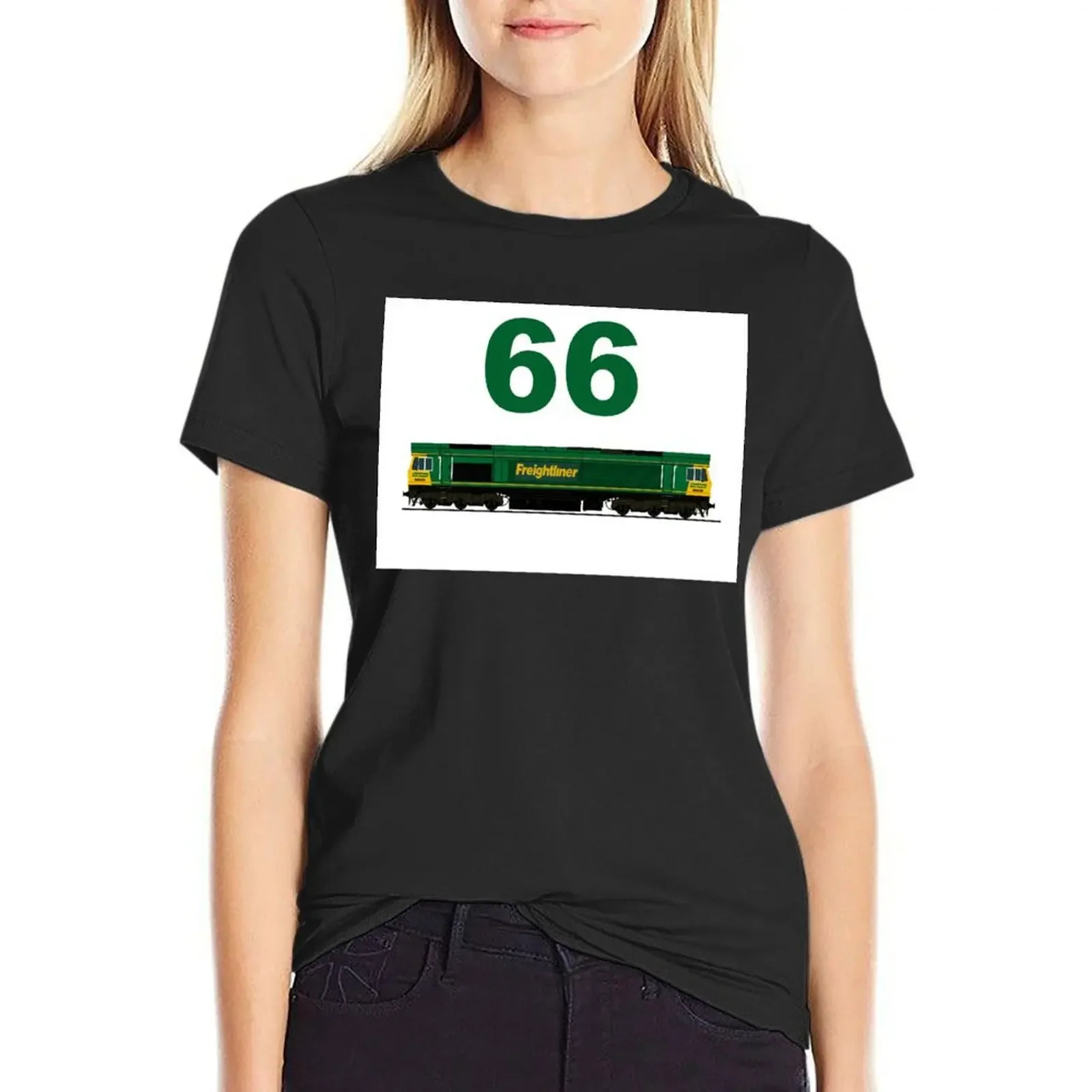 

CLASS 66 FREIGHTLINER LOCOMOTIVE T-Shirt animal prinfor new edition customs design your own workout shirts for Women