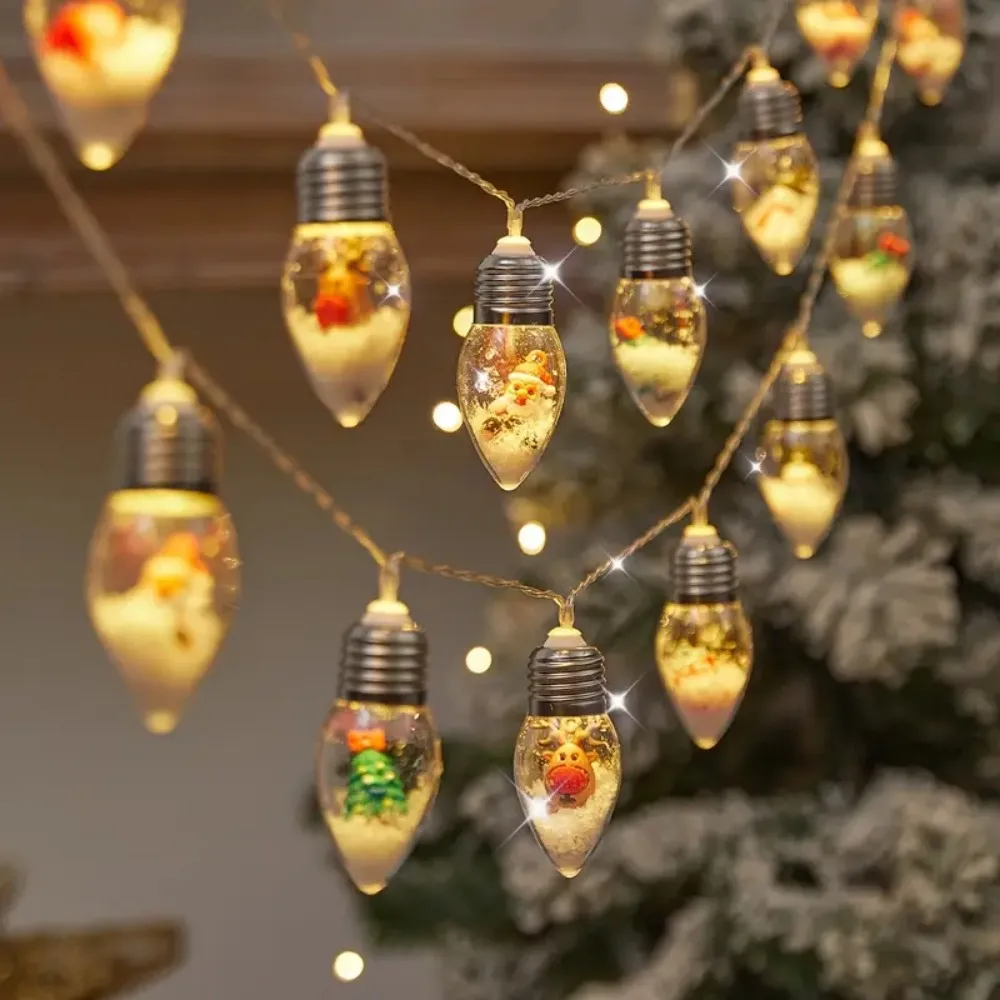 1PC 1.5M10LED Battery Box Pinecone Ball Bubble LED Light String,Powered by 2AA Batteries,Excluding Battery,Christmas Decoration