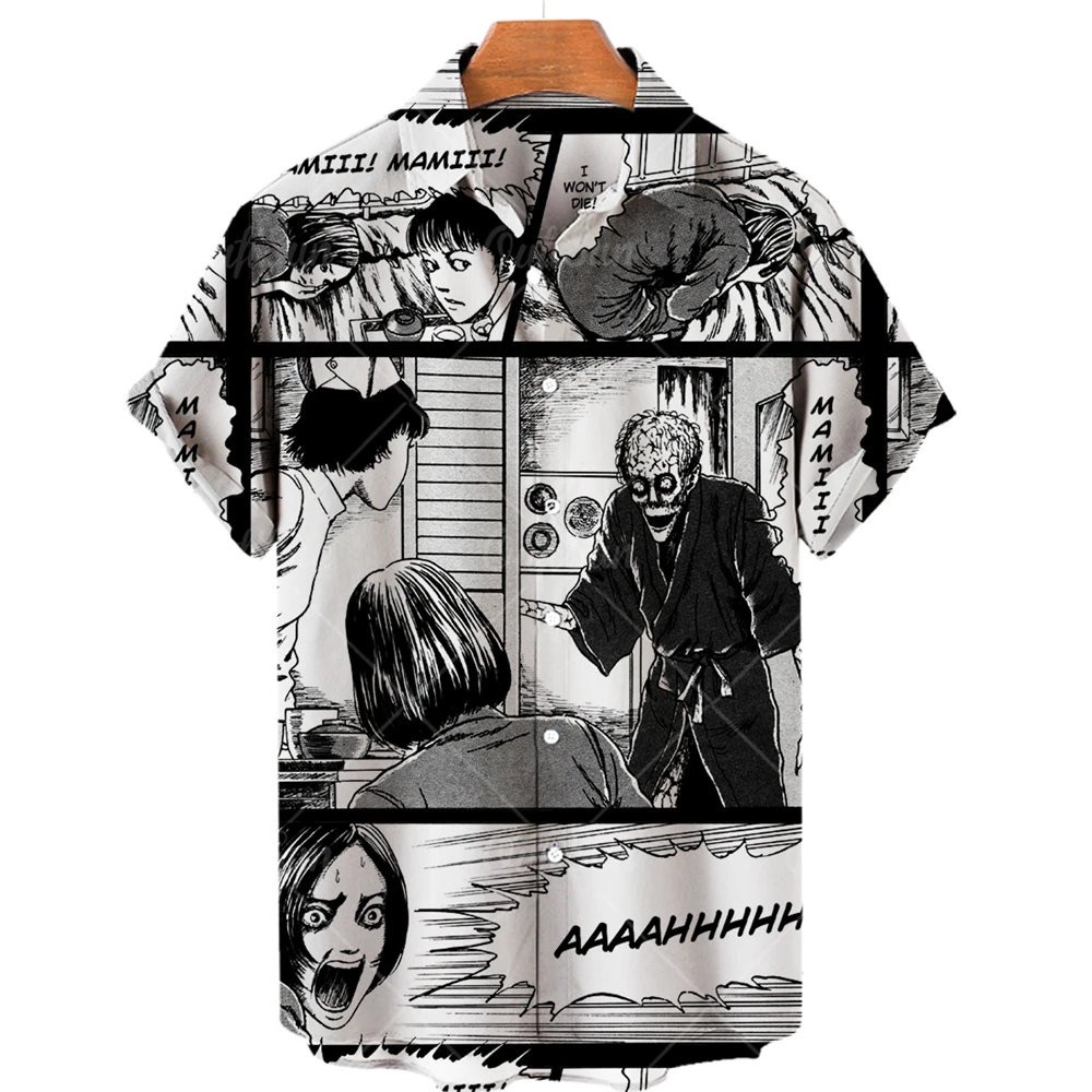 2023 Halloween shirt 3D anime horror printed short sleeved shirt Men\'s and women\'s personalized retro printed clothing Unisex