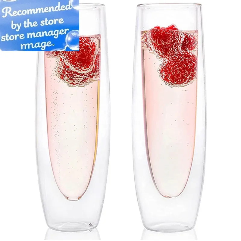 

1 шт.-10 шт., 150 мл, набор бокалов для шампанского, стеклянная чашка с двойными стенками, бокалы для сверкающего вина без ножки, прозрачная флейта для вина на свадьбу