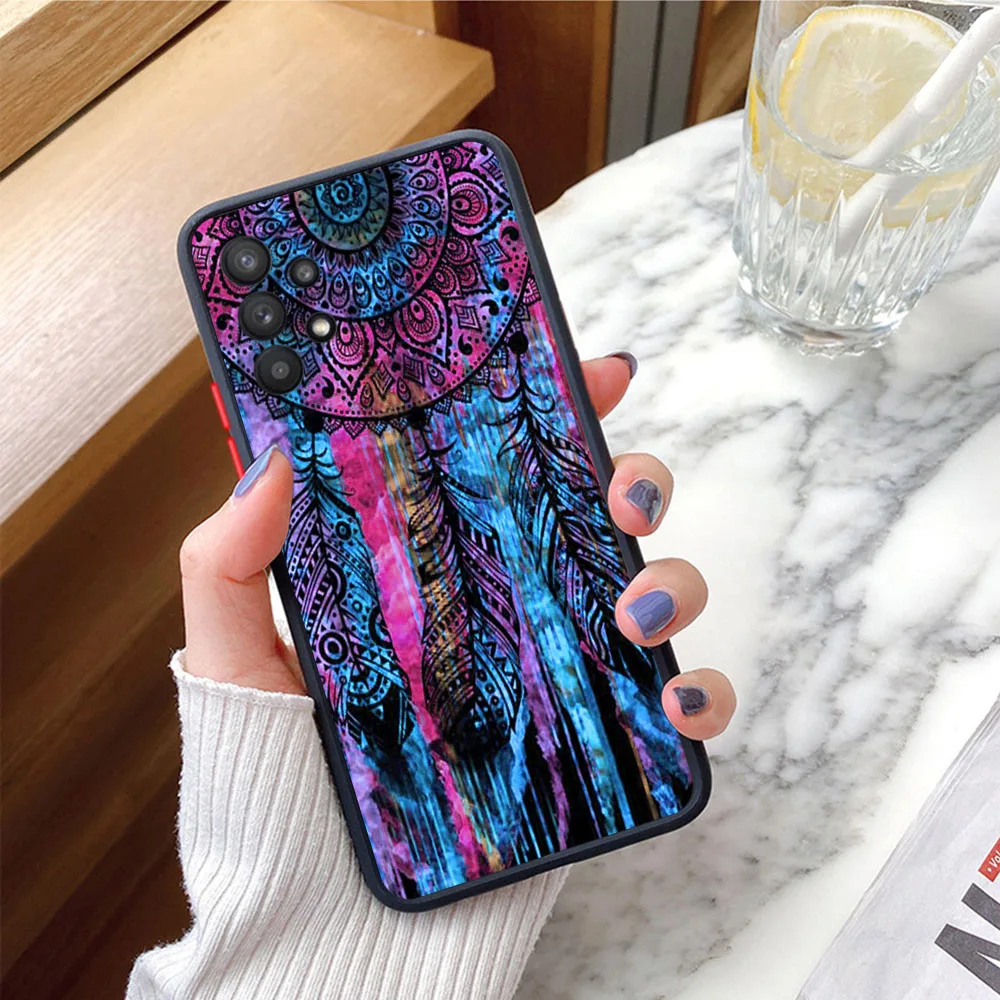 Phone Case For Samsung S21 Plus S24 S23 S22 S20 Ultra A53 A54 A71 A72 A73 A34 A51 Dreamcatcher Colourful Translucent Back Cover