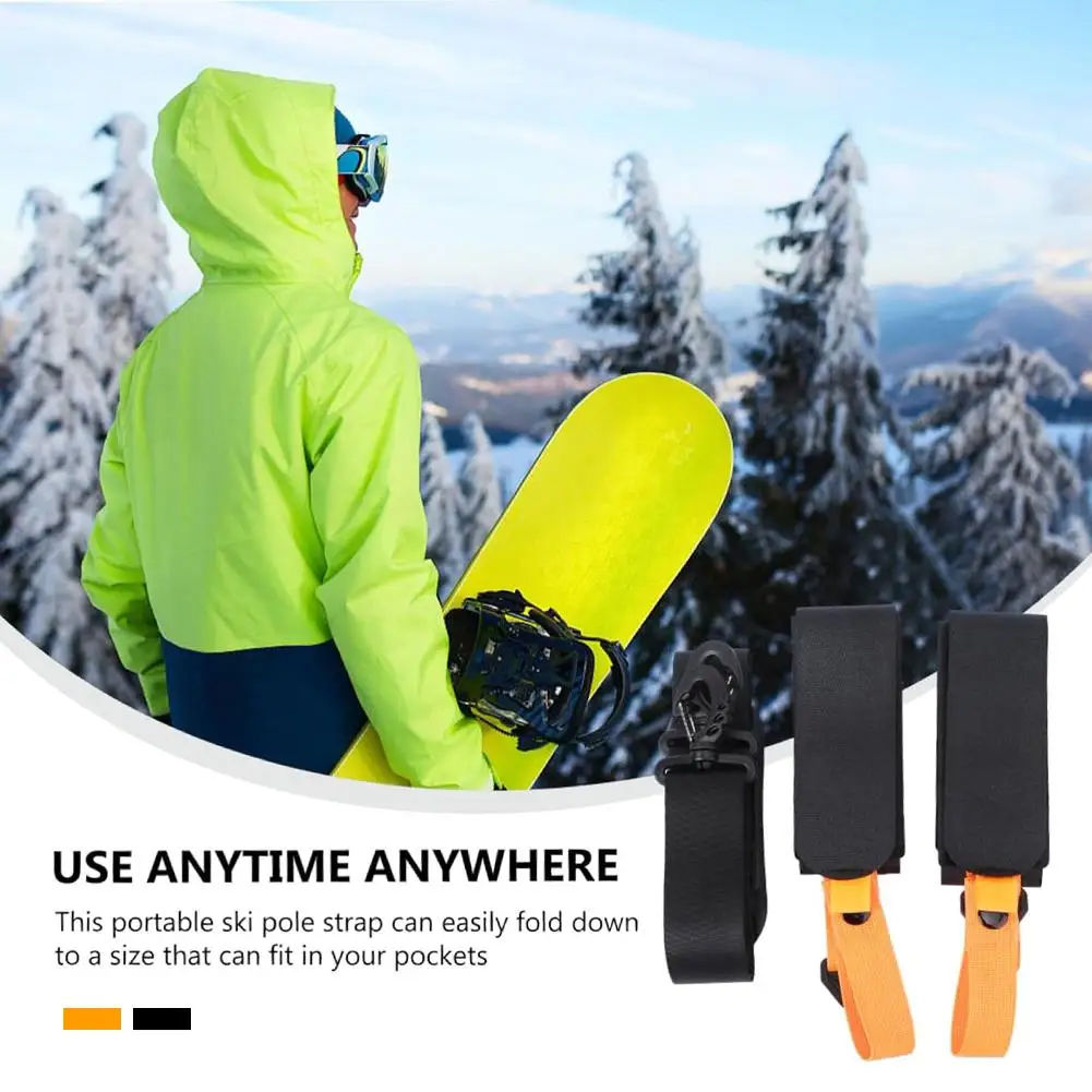 Ski Pole Carrying Strap Nylon Adjustable Ski Pole Shoulder Fixed Strap Ant-Slip Skiboard Strap With Accessories Pad Skiing D9C3