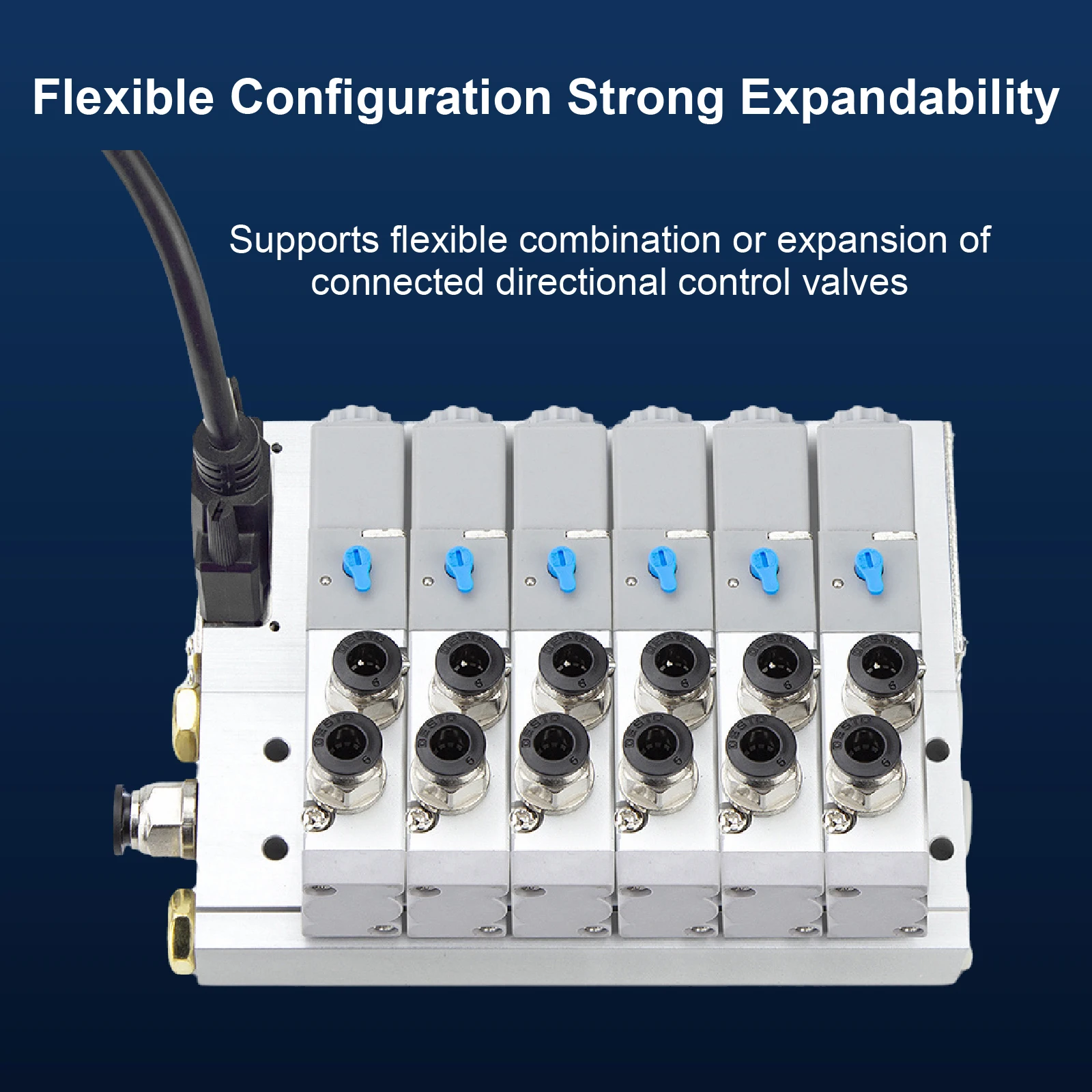 4V110‑06 Solenoid Manifold 24V Integrated Valve Bank Pneumatic Valve Island Multi‑Station Module Automation