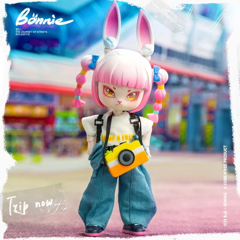 Bonnie Journey Of Streets Series Anime Figures Kawaii Rabbit Action Model 1/12 BJD Doll Girls Kid\'s Toys Surprise Birthday Gifts