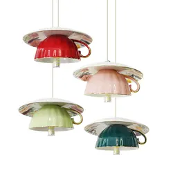 LED Teapot Lamp Modern Ceramic Pendant Light for Bedroom Living Room Dining Room Colorful Hanging Suspension Kicthen Lamps