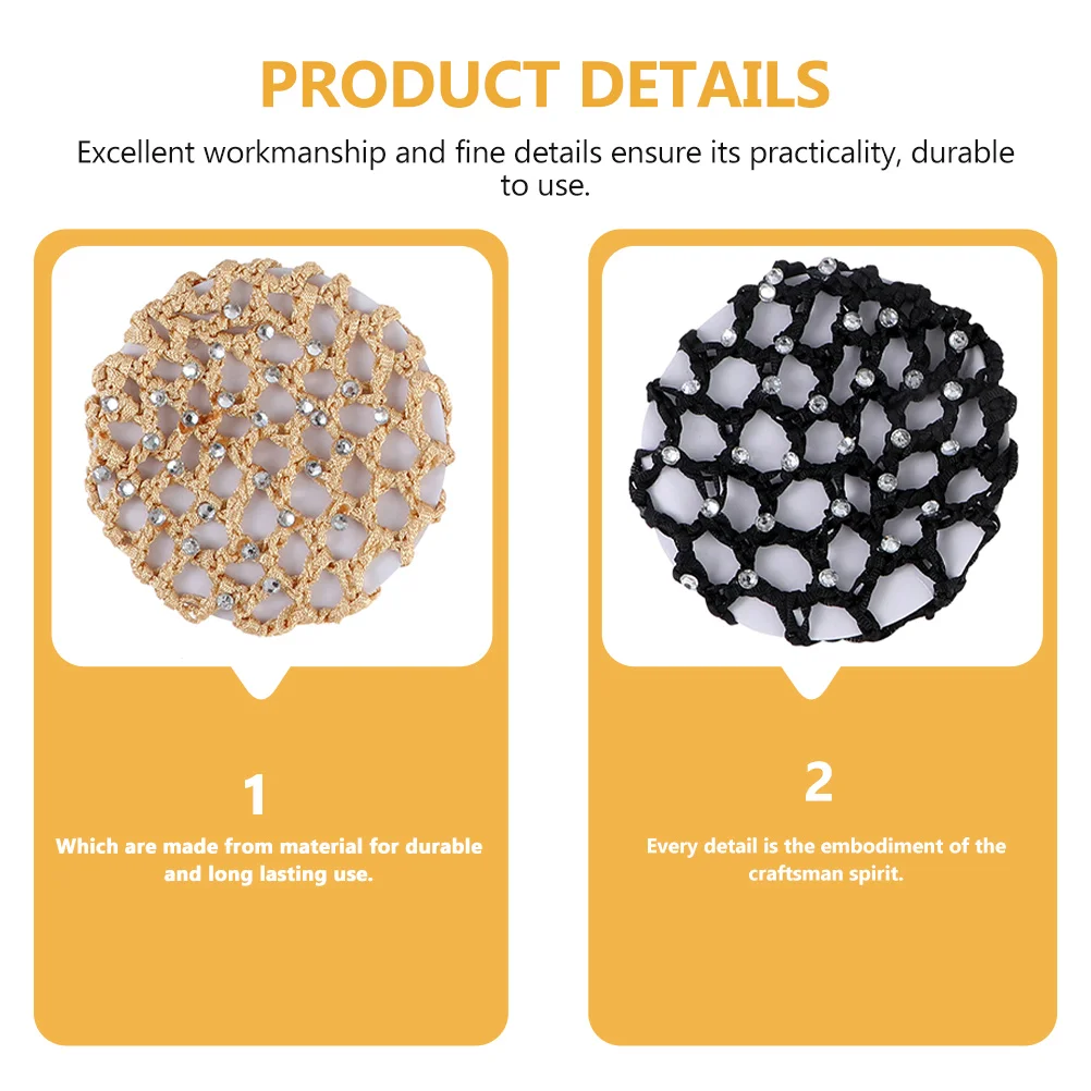 

4pcs Lightweight Hair Nets Elastic Dancers Snoods Comfortable Polyester Hairnet Headdress Bun Cover Hair Bun Holding Net For