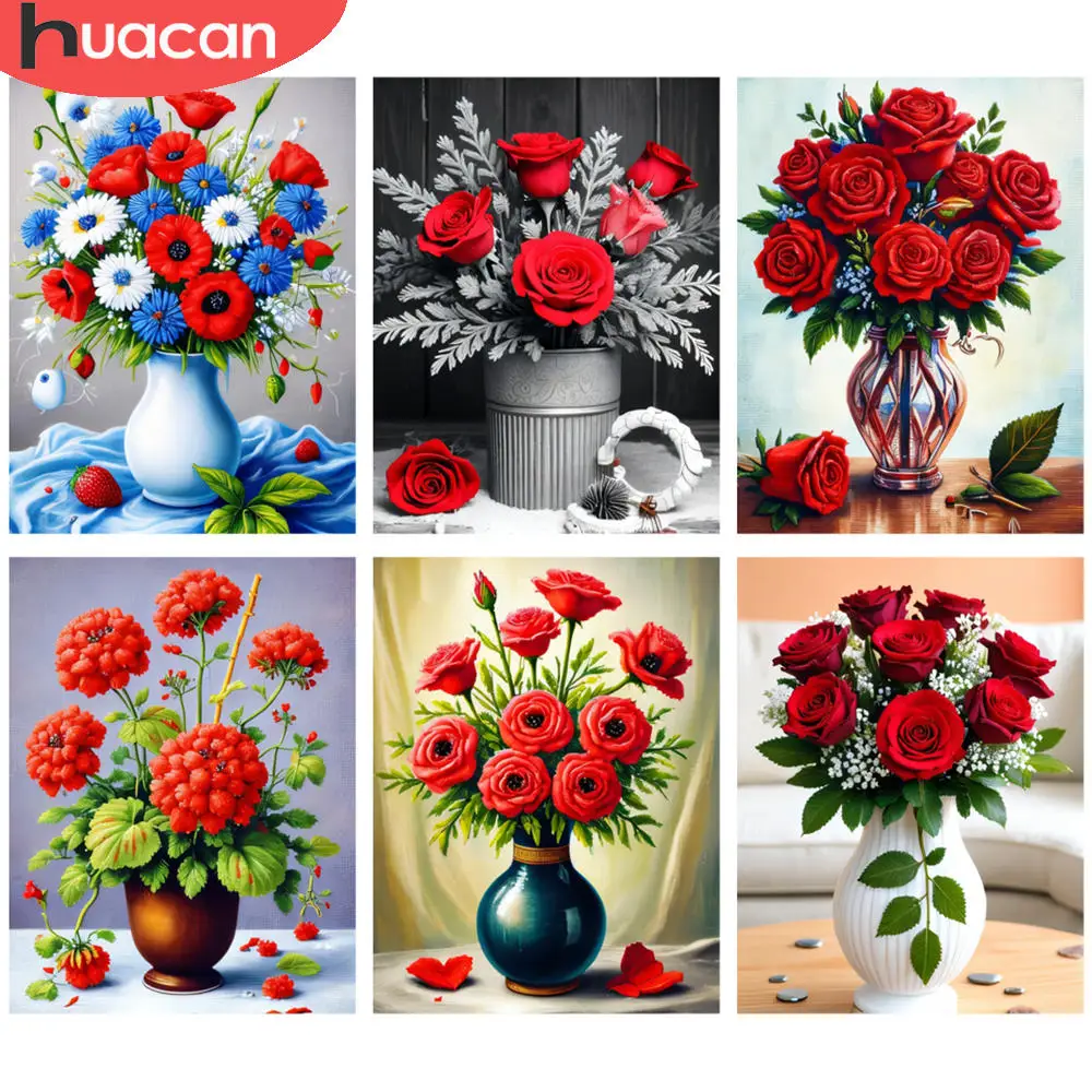 HUACAN Komplette Kits Diamant Malerei Bunte Blumenstrauß Blumen 5D Diamant Stickerei Kits DIY Kunst Mosaik Bild Home Decor