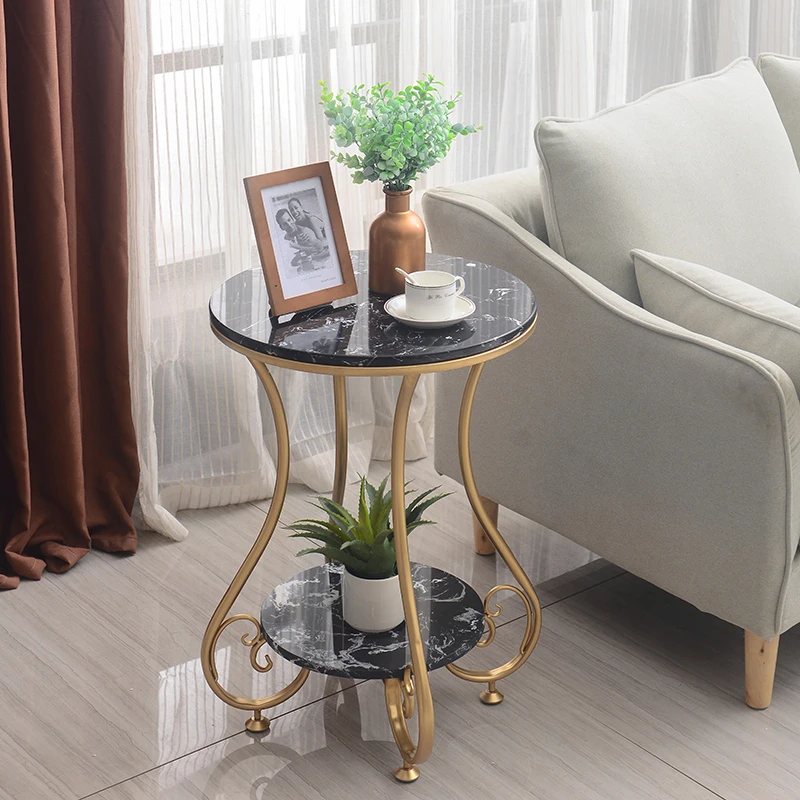 ！@Gold Designer Coffee Table Living Room Marble Floor Luxury Home Coffee Table Side Round Nordic Tavolino Da Salotto Furniture