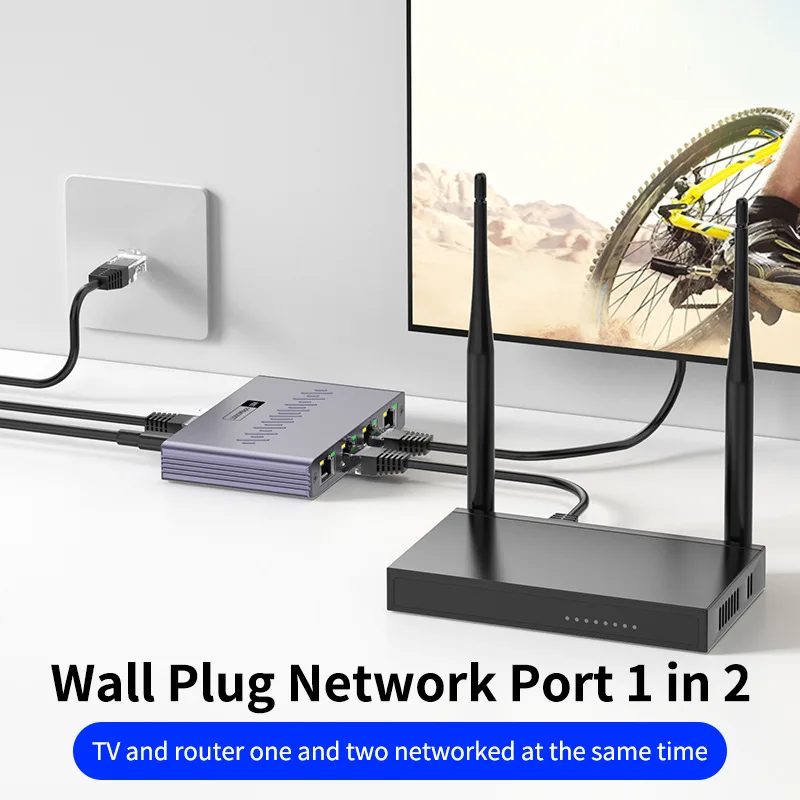 ตัวแยกสายเคเบิลเครือข่าย RJ45 1 ถึง 4 พอร์ต สวิตช์กิกะบิตอีเธอร์เน็ต 1000Mbps อะแดปเตอร์ขยายอินเทอร์เน็ต LAN ตัวแปลงเครือข่าย RJ45