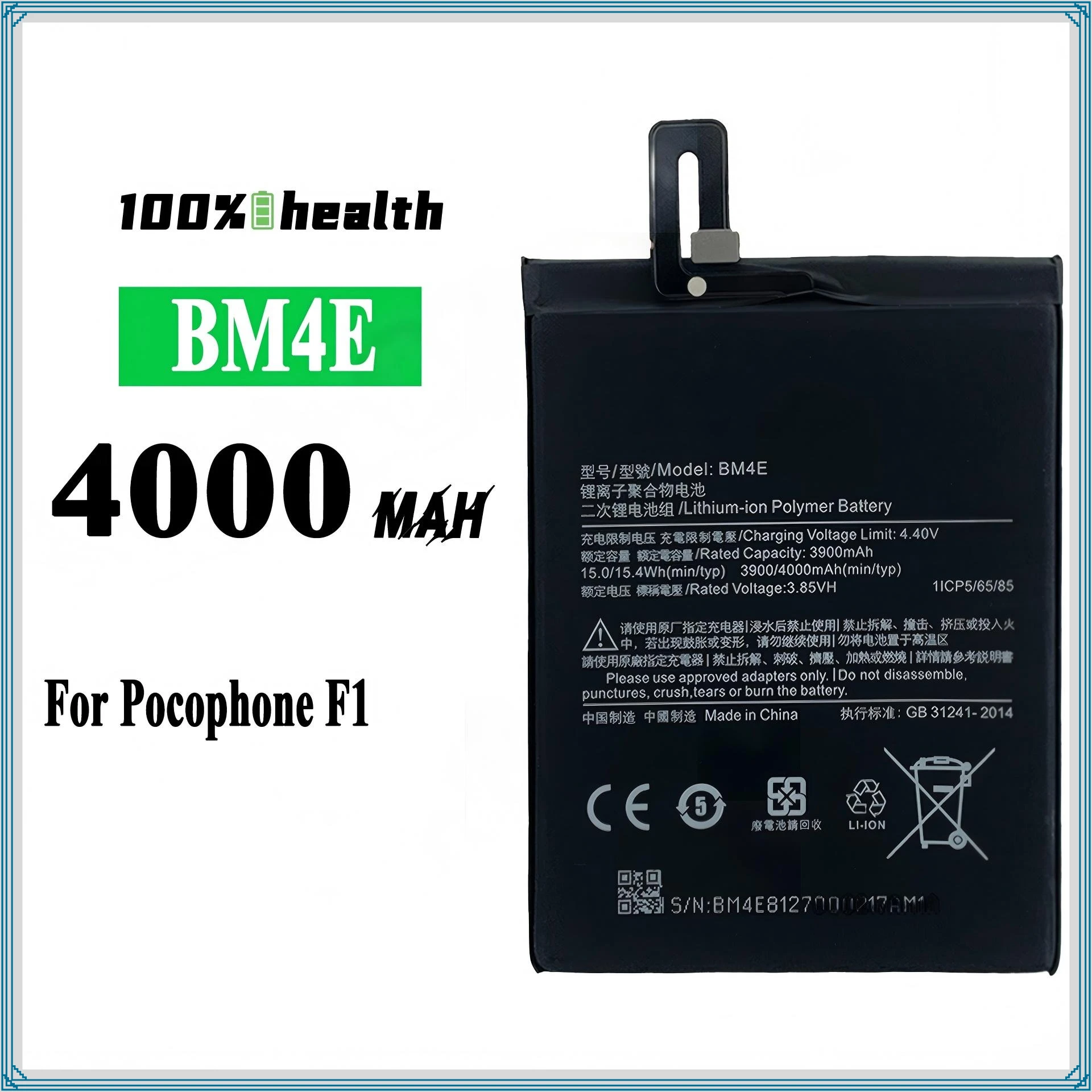 

BM4E Battery for Xiaomi POCOPHONE F1 4000mah 3.8v Mobile Phone Batteries