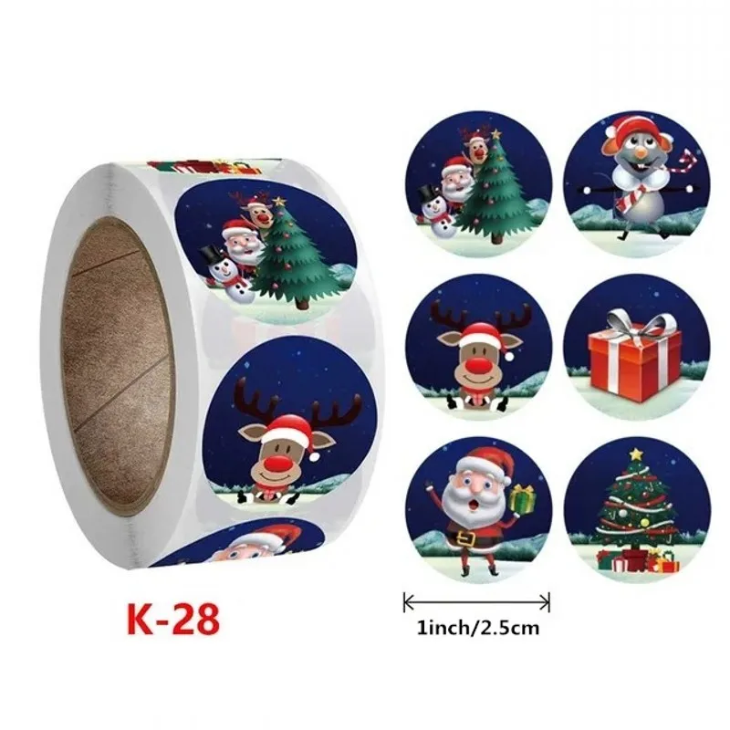 50-500pcs Cartoon Merry Christmas Sticker Santa Claus Tree Paper Label New Year Cute Snowman Stationery Stickers For Kids Gift