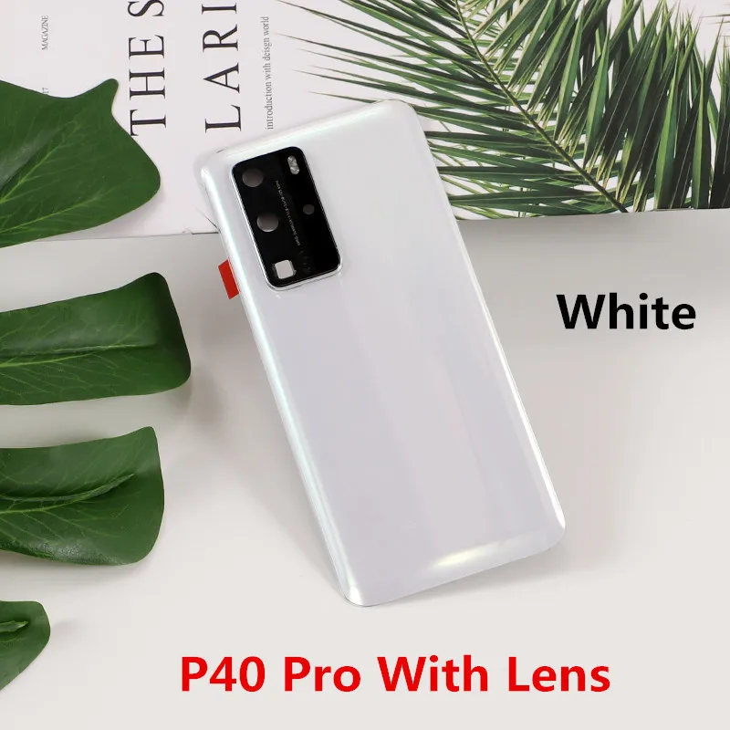 P40Pro Battery Back Cover For Huawei P40 Pro Rear Housing Glass Case Replace Phone Repair Spare Part + Camera Lens