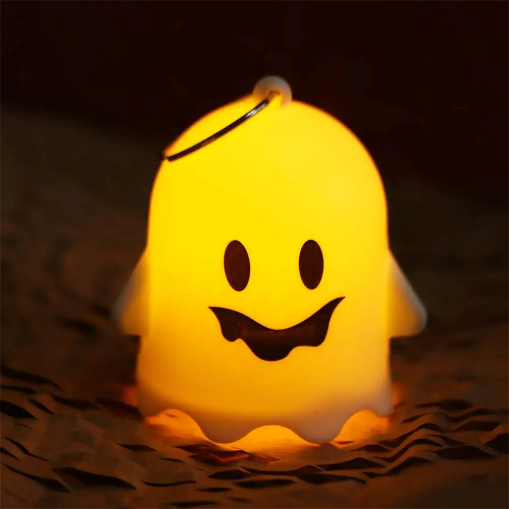 6 قطعة Kawaii هالوين مضيئة شبح المفاتيح LED معلقة شبح قلادة مضيئة حزب شبح ضوء الهدايا كيرينغ